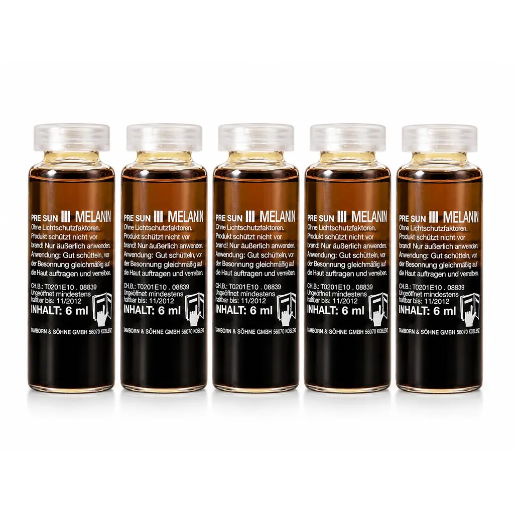 Ampolas Aceleradoras de Bronzeado Pré-Solário Pre Sun III Melanin  | Pack 5