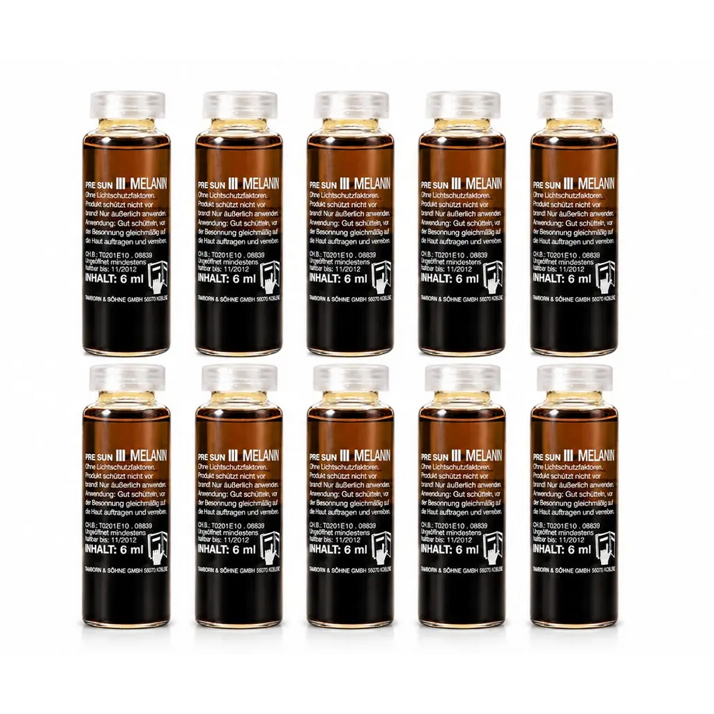 Ampolas Aceleradoras de Bronzeado Pré-Solário Pre Sun III Melanin  | Pack 10