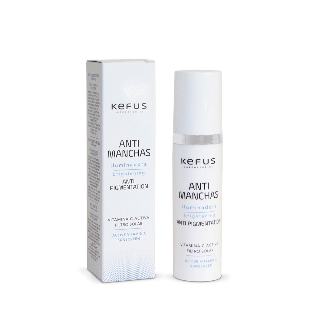 Creme facial anti-manchas com Vitamina C da marca Kefus, embalagem de 50ml para tratamento de hiperpigmentação e luminosidade