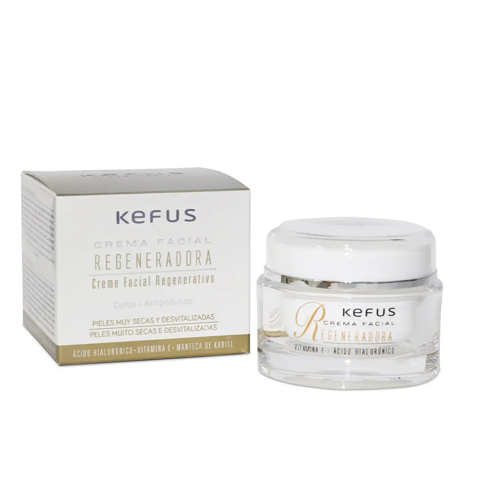 Creme facial regenerador Kefus de 50ml com ácido hialurónico para tratamento de rugas e hidratação intensa