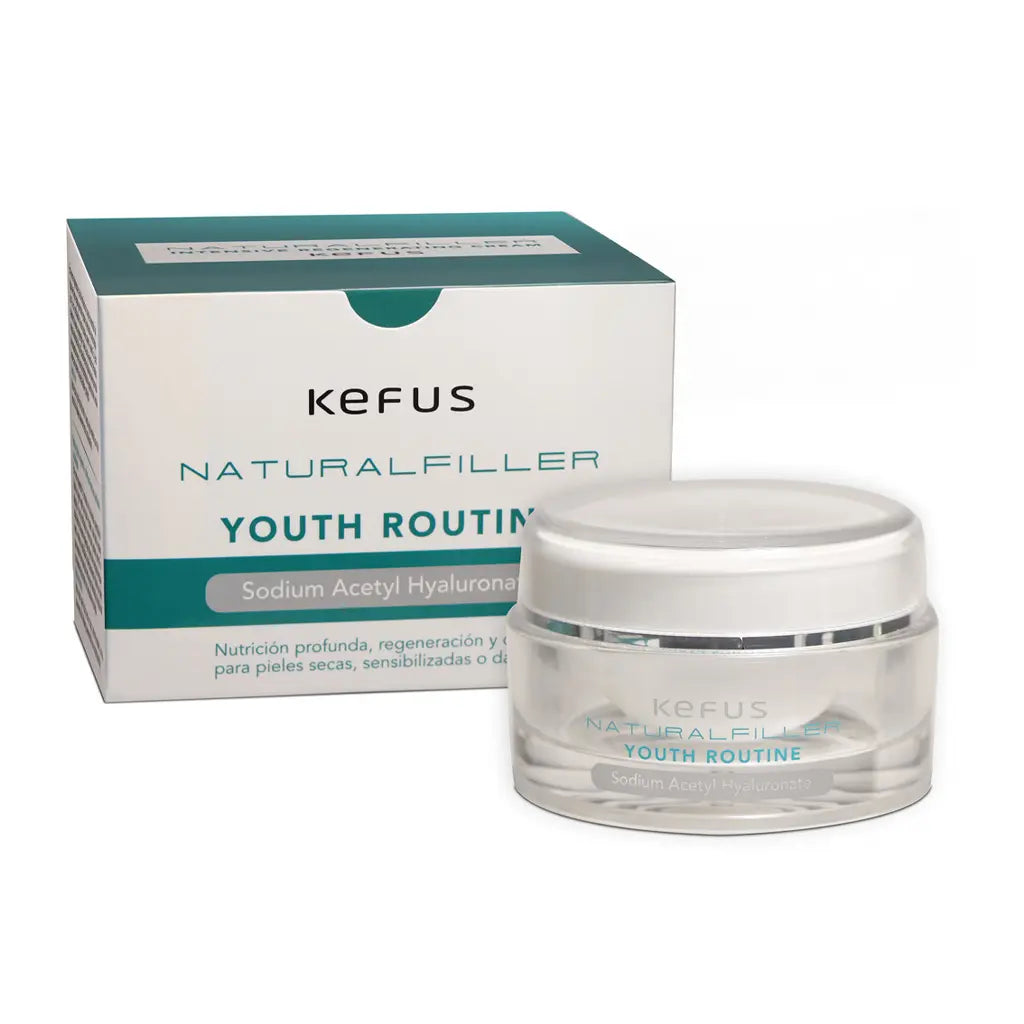 Creme facial Natural Filler Youth Kefus 100ml, tratamento de preenchimento e rejuvenescimento para pele jovem e madura.